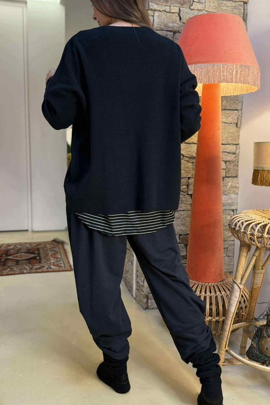 Hello Miss Daisy Knit Black